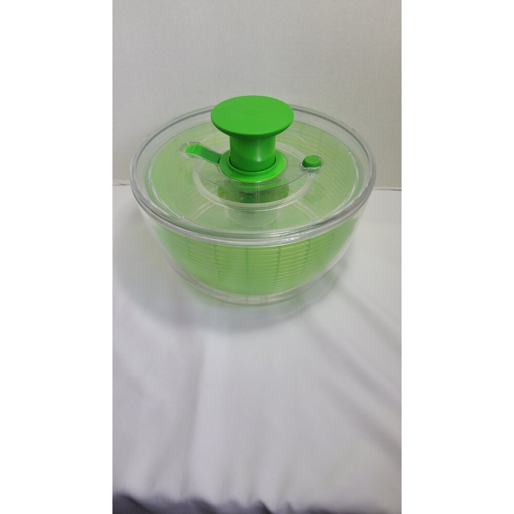 OXO Plastic Salad Spinner  Green Clear 10"